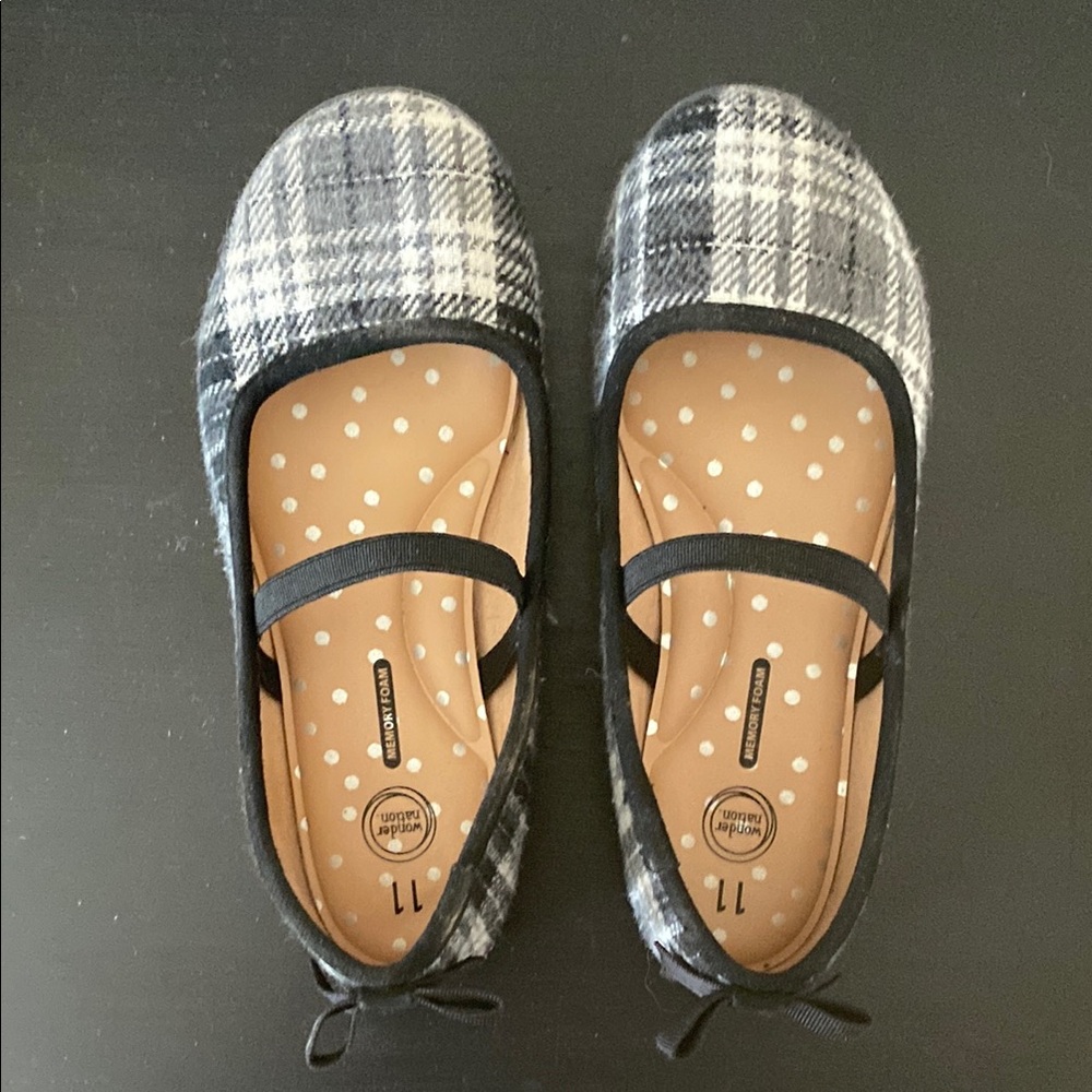 Plaid toddler girls Flats